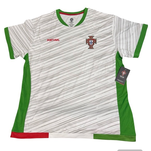 FPF Other - Portugal FPF Soccer Jersey Mens XL White Green Ronaldo 7 Official Licensed NWT